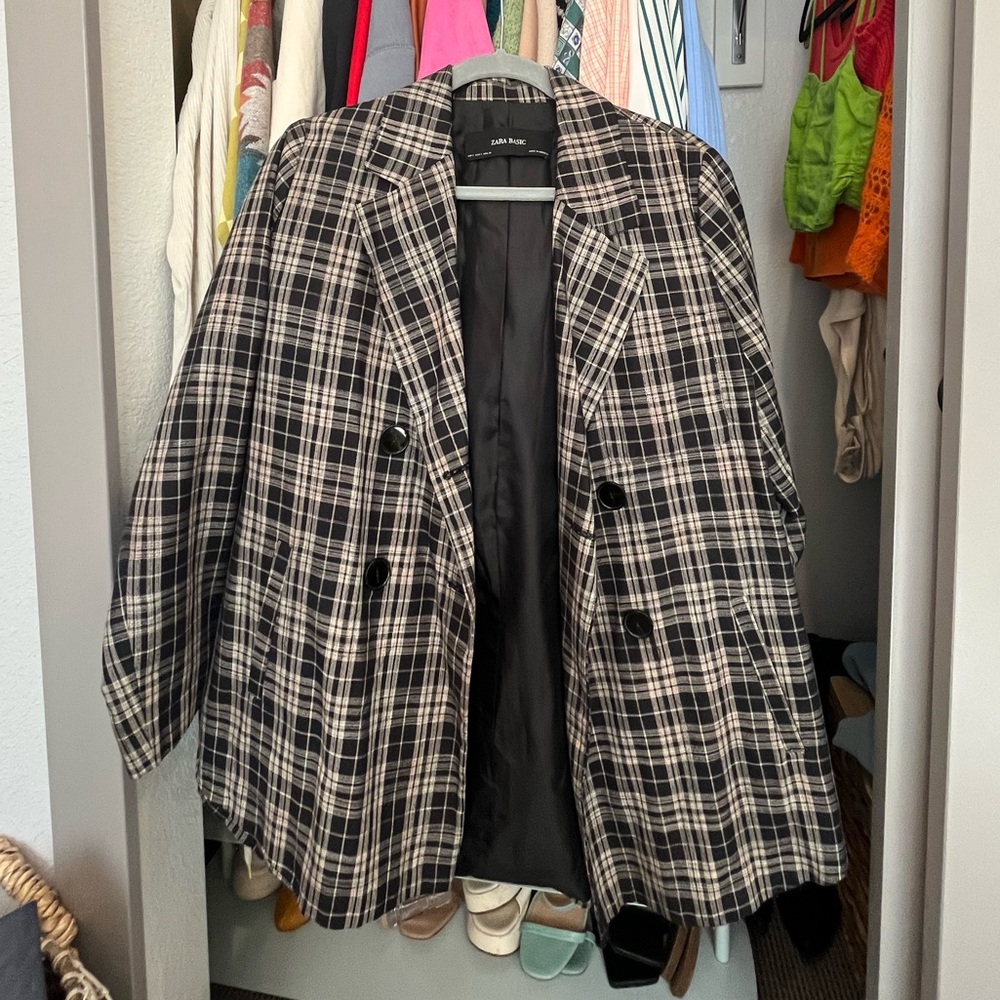 *ZARA* Plaid Blazer